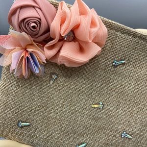 Wristlet Pink Silk Flowers & Swarovski